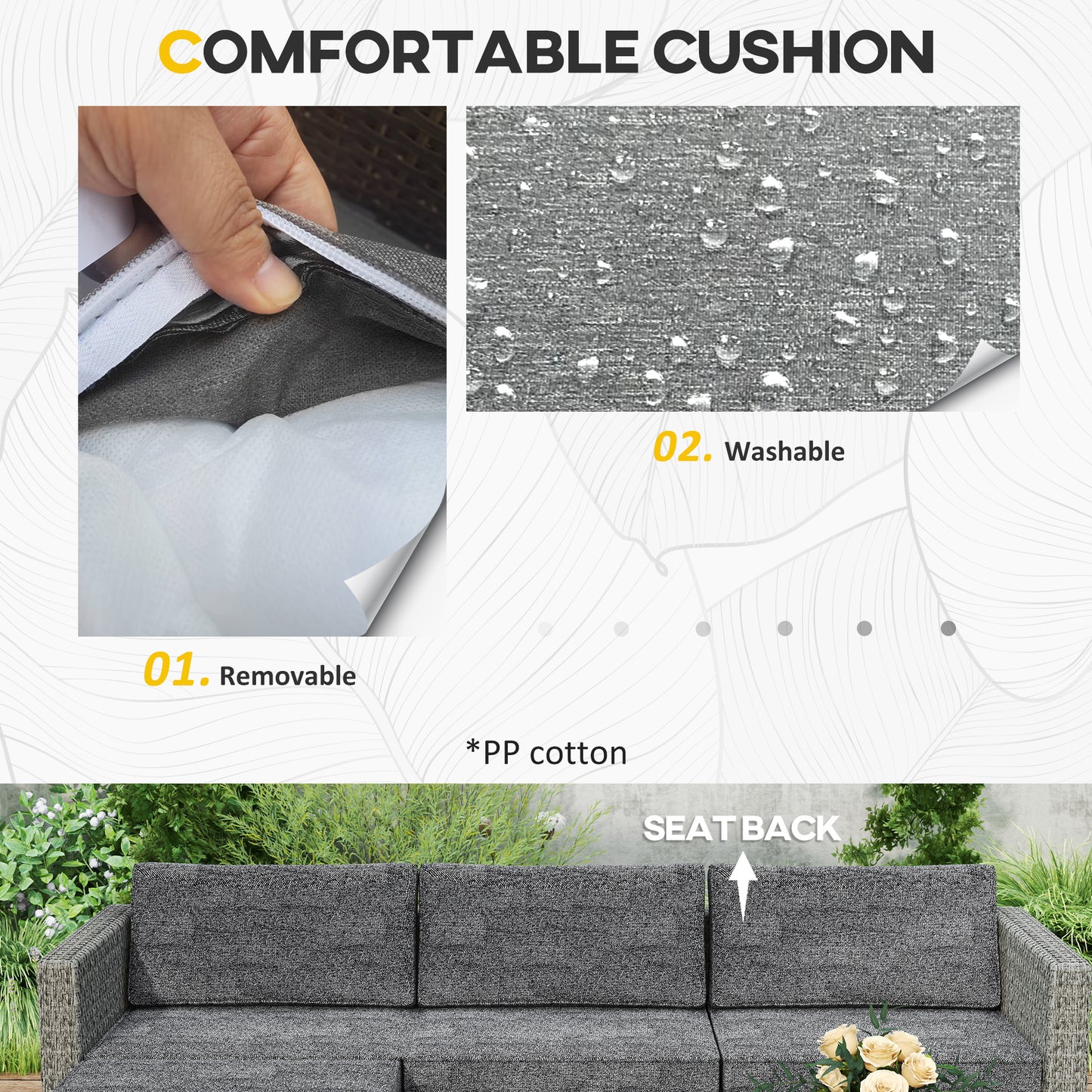 Vema Rattan Dark Grey L Shaped Outdoor Corner Sofa Set With Footstools And Coffee Table