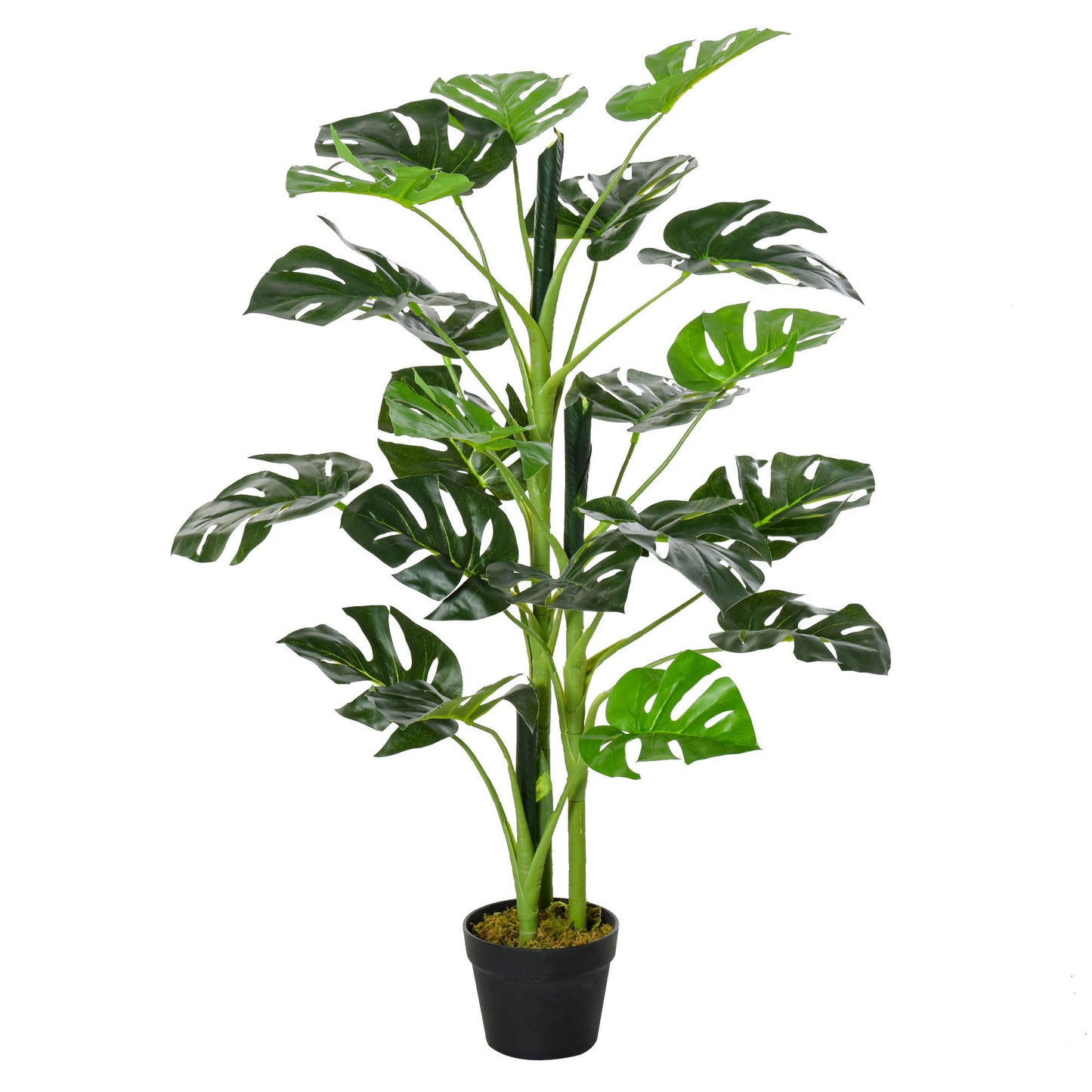 Doka Large Artificial Monstera Style Tree With 21 Leaves In Decorative Pot