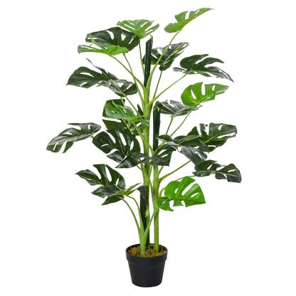 Doka Large Artificial Monstera Style Tree With 21 Leaves In Decorative Pot