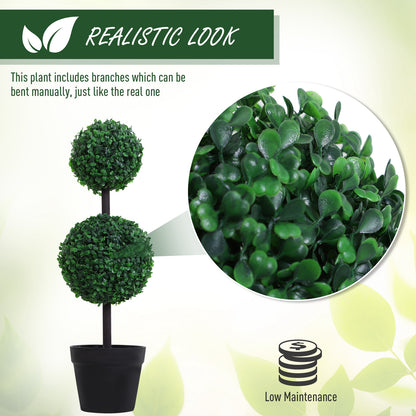 Toto Nami Set Of 2 Artificial Boxwood Ball Trees In Pots Designed For Indoor Display