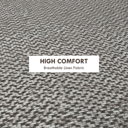 Roli Linen Look Light Grey Round Storage Ottoman