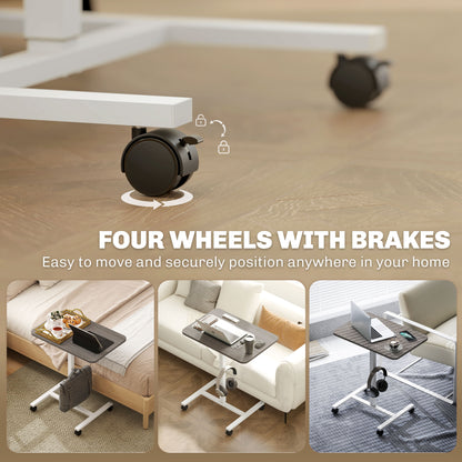 Torael White And Grey Adjustable Laptop Stand Desk