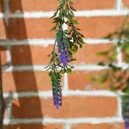 Nodimo Set Of 2 Artificial Lavender Hanging Baskets With Silk Finish