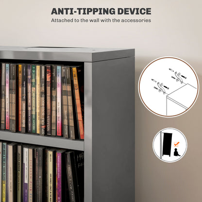 Neta Vipa High Gloss Grey Set Of 2 CD Storage Units With 102 Disc Capacity