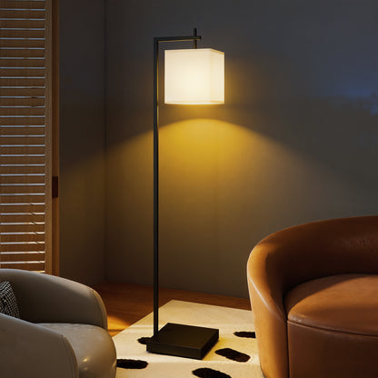 Mito Metal Black Tall LED Floor Lamp With Adjustable Colour TemFauxrature Remote And Foot Switch