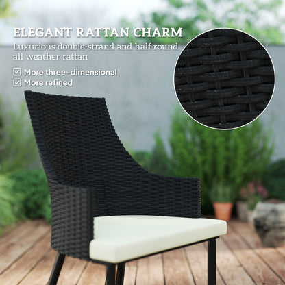 Paluve Black Rattan 6 Seater Outdoor Dining Set with Slatted Table Parasol Hole
