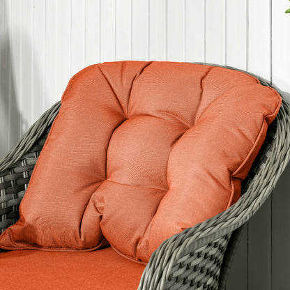 Yoro Grey Rattan Orange 4 Seater Outdoor Sofa Set With Glass Coffee Table