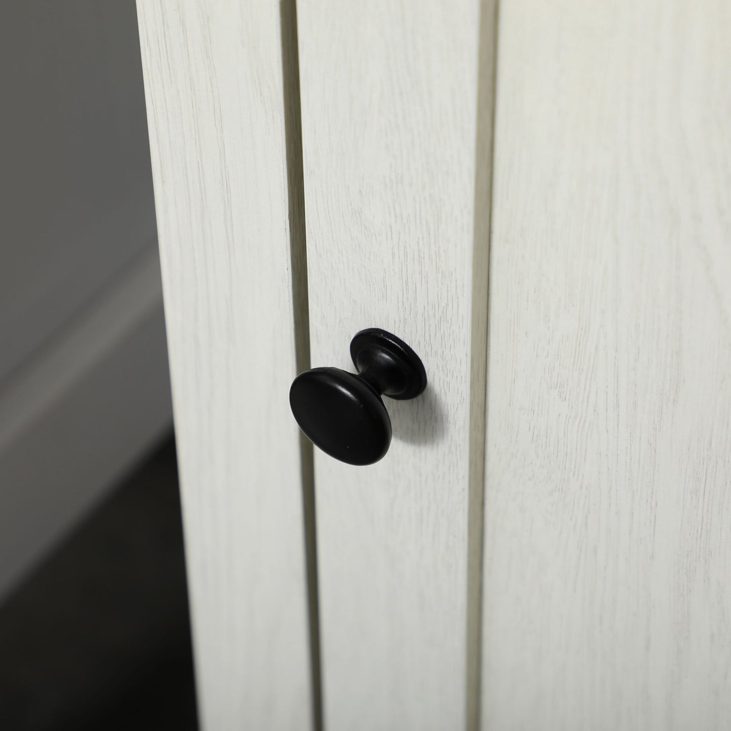 Nesoli Tall Bathroom Storage Cabinet With Door And Adjustable Shelves White 39.5x30x160cm