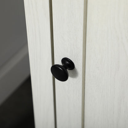 Nesoli Tall Bathroom Storage Cabinet With Door And Adjustable Shelves White 39.5x30x160cm