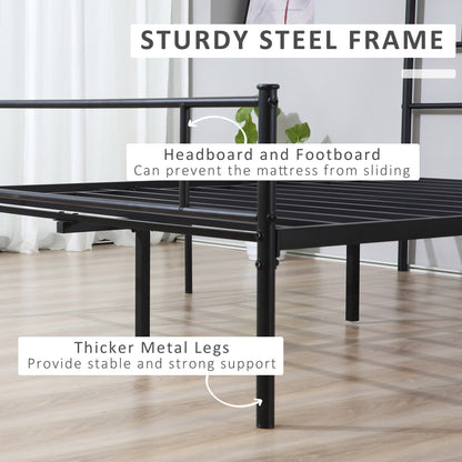 Faso 5FT King Size Metal Bed Frame with Headboard and Footboard