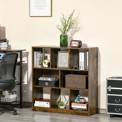 Ketomo Wood Rustic Brown 3 Tier OFauxn Bookcase Room Divider