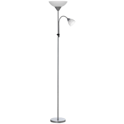 Vina Metal Silver LED Floor Lamp 180 cm With Mother And Child Uplighter