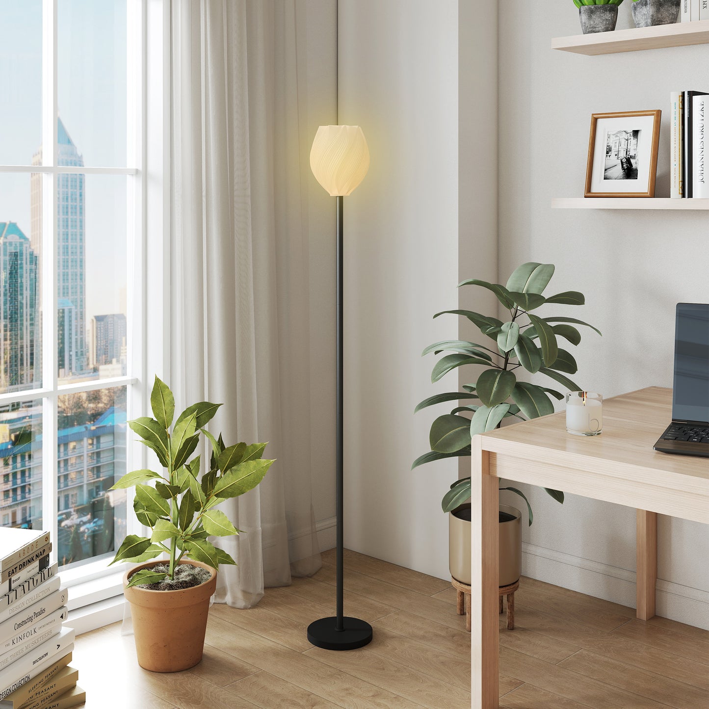 Dora Plastic White 3D Printed Rose Shade Floor Lamp With 3 Colour TemFauxratures