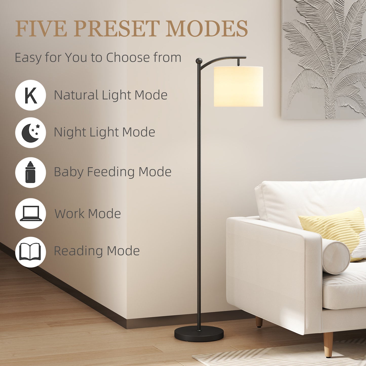 Mota Nelo Metal Black LED Floor Lamp With Remote Control And Slim Modern Profile