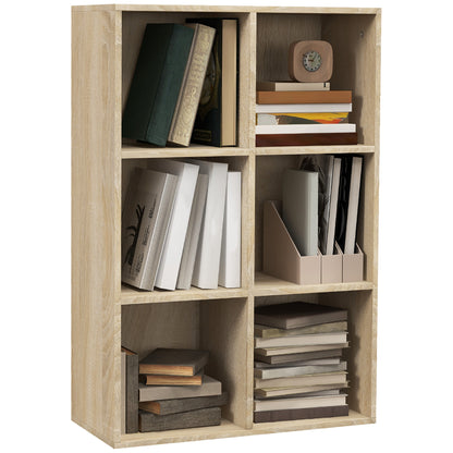 Nafino Ledi Wood Oak Effect 6 Cube Storage Bookcase