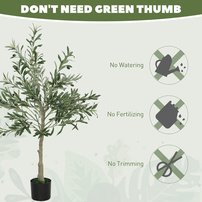 Vakese Pair Of Artificial Olive Style Trees With Silk Leaf Finish