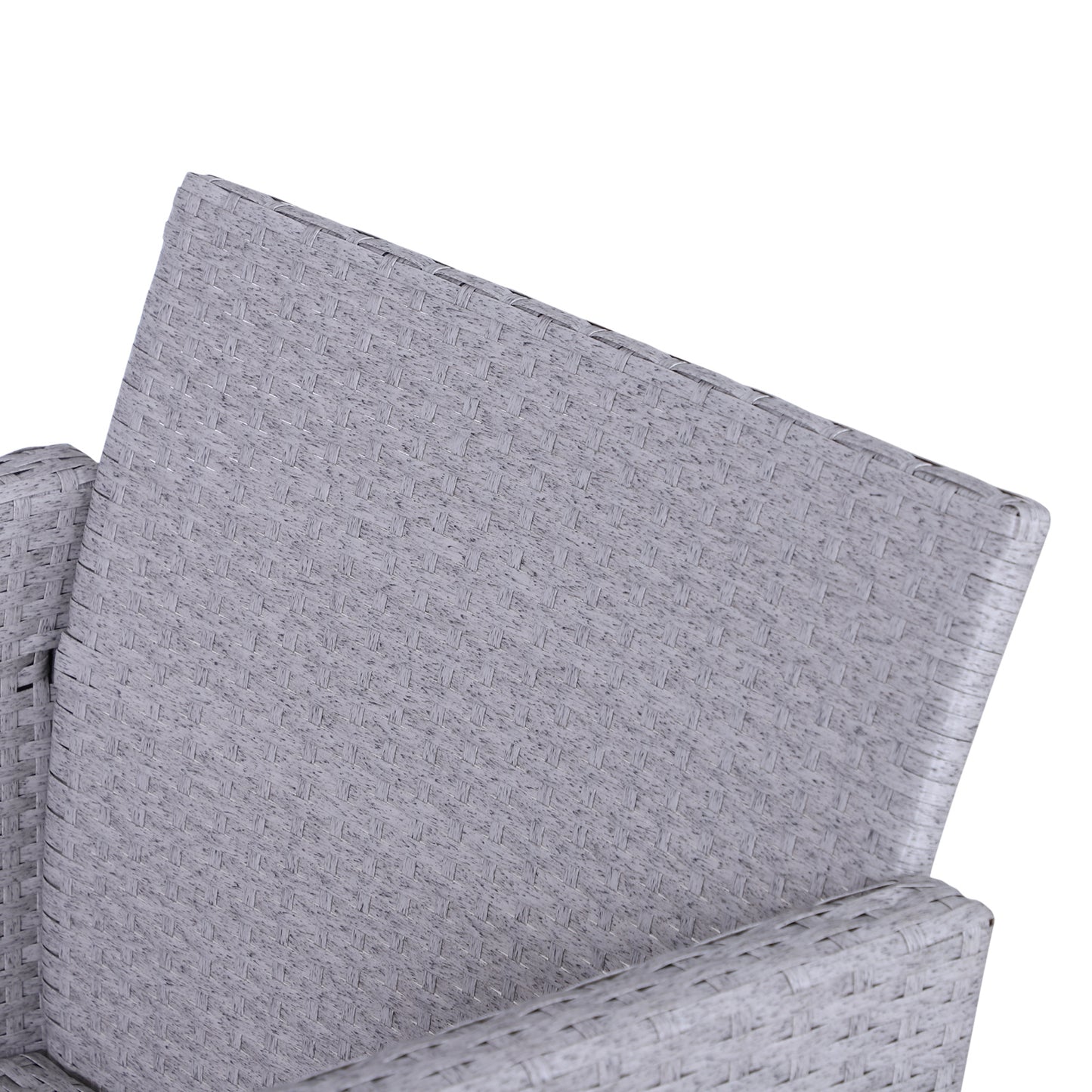 Sonova Faux Rattan Grey And White Stripes 5 Piece Outdoor Bistro Set Stools and Glass Table