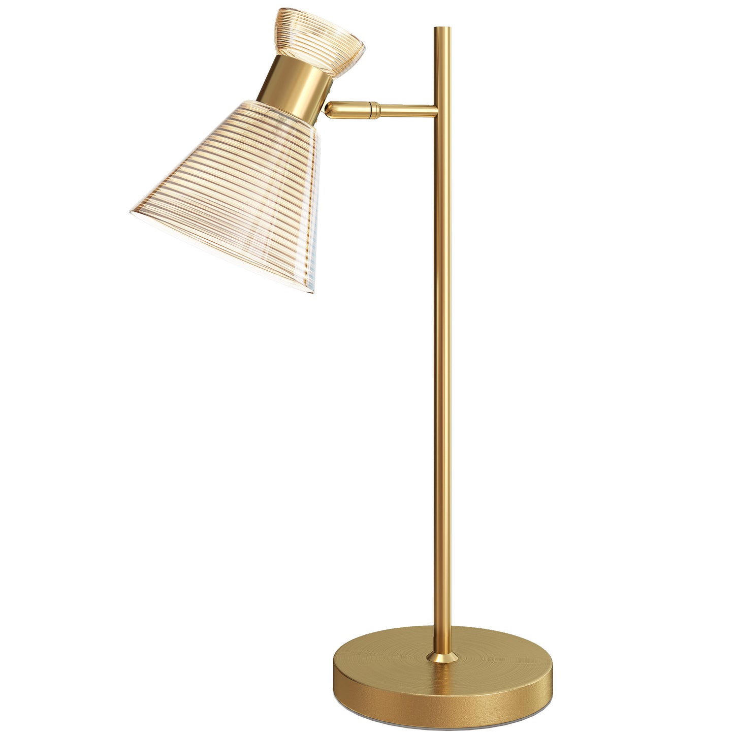 Saha Metal Gold Tone Modern Table Lamp With Adjustable Flower Style Head