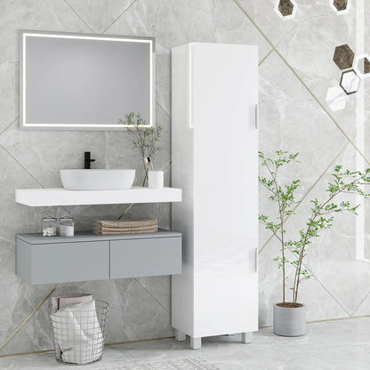 Valatti Freestanding Tall Bathroom Storage Cabinet With Adjustable Shelves And Double Doors