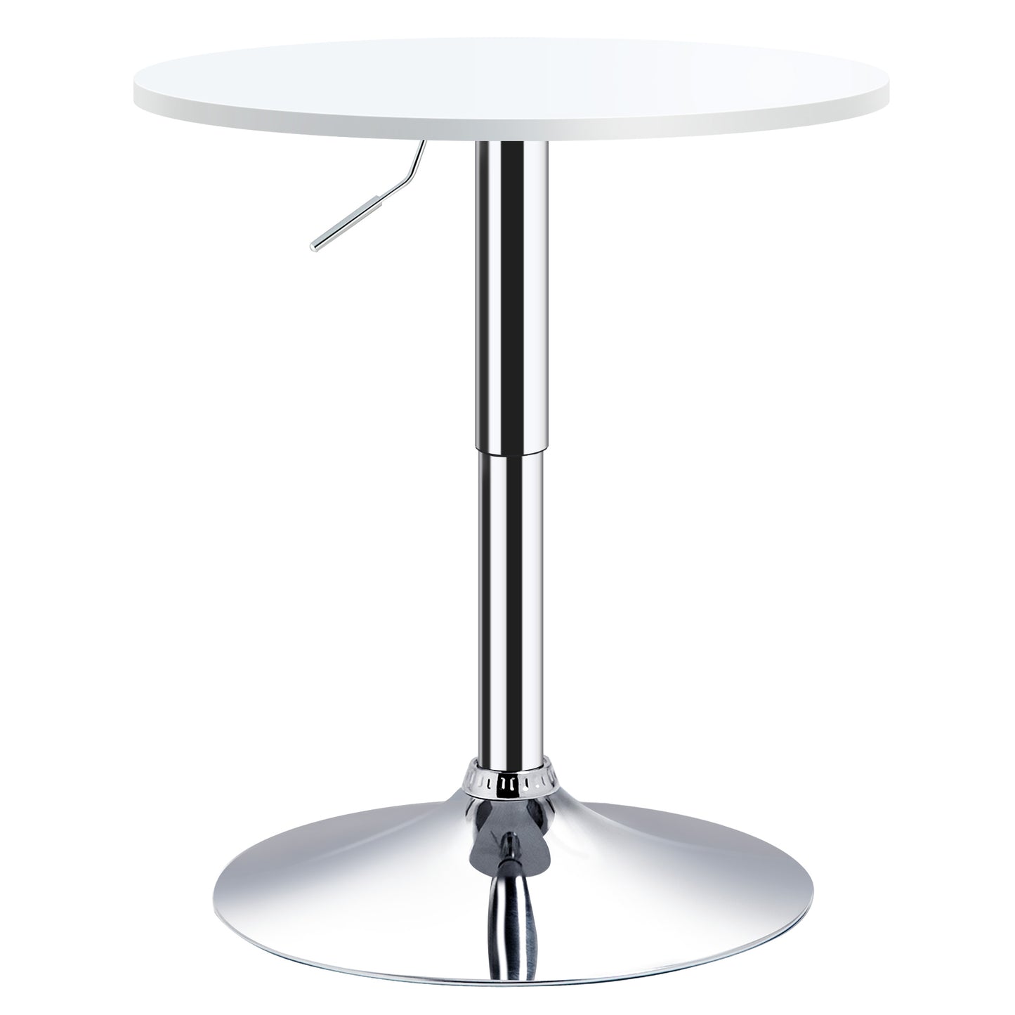Rocolo Metal And Wooden White Adjustable H8 Round Bar Table With Swivel Top