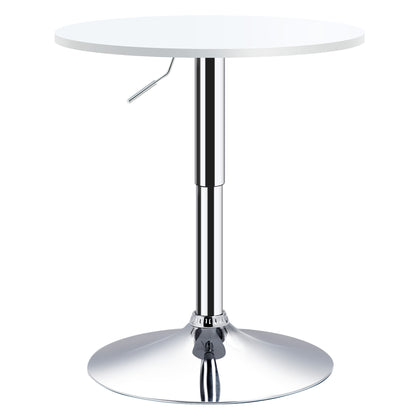 Rocolo Metal And Wooden White Adjustable H8 Round Bar Table With Swivel Top