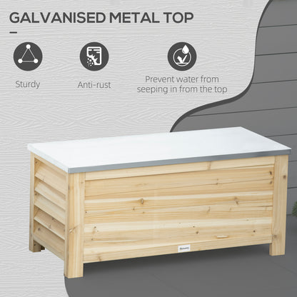 Keno Fava Panelled Wood And Metal Outdoor Storage Box 155 Litre