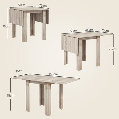 Sozilu Wooden Wood Effect Drop Leaf Dining Table Seating 4