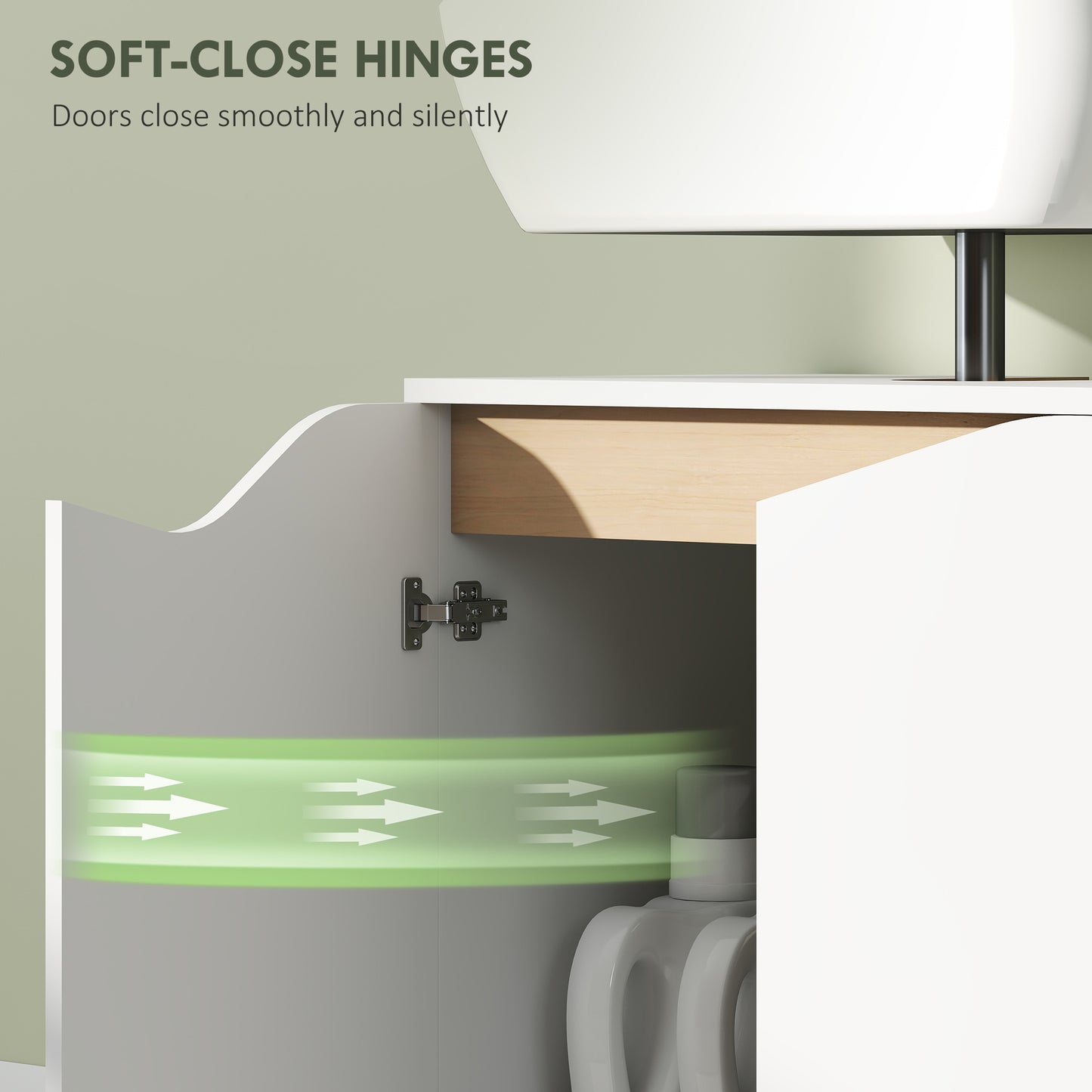 Lahane Under Sink Bathroom Storage Cabinet With Soft Close Doors White