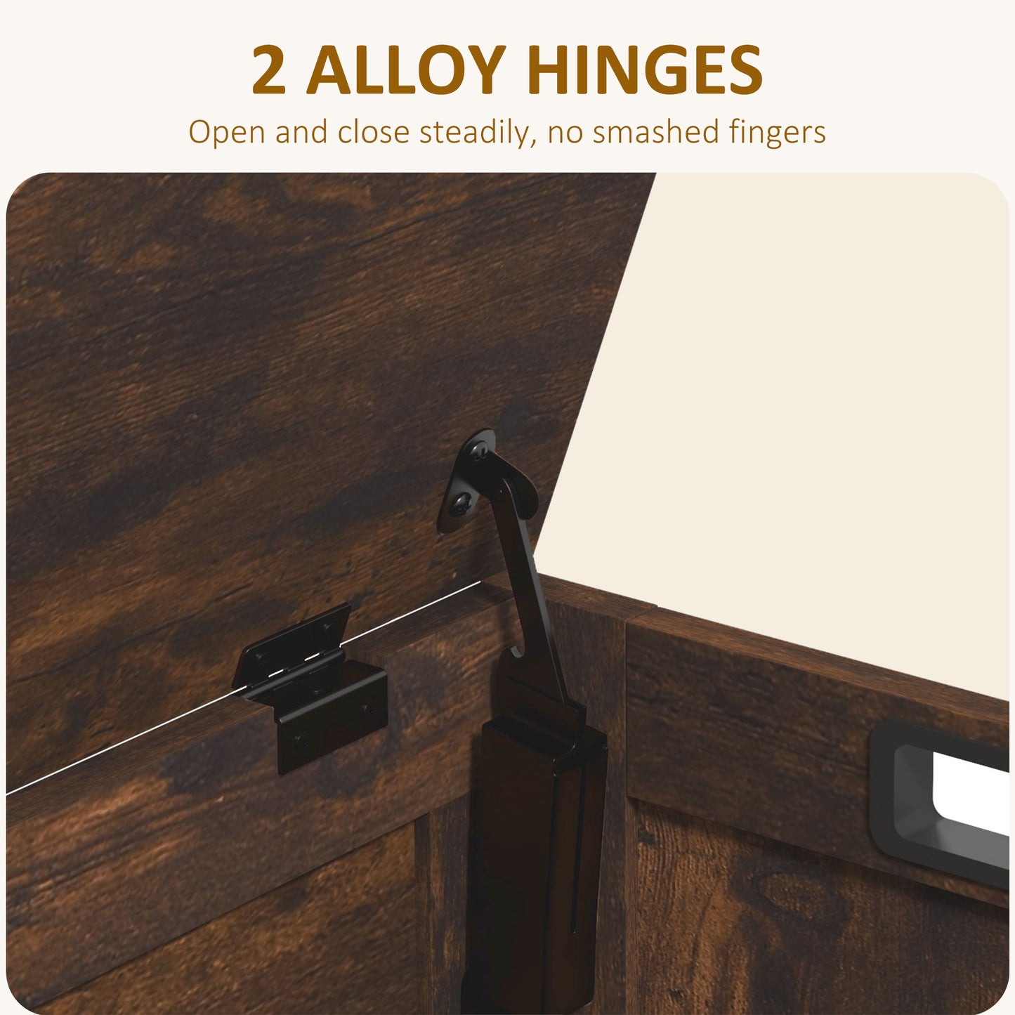Vesoka Sake Rustic Brown Wooden Storage Chest With Safety Hinges 76 x 40 x 48 cm