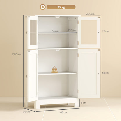 Mola Freestanding Storage Cabinet With Drawers Shelves And Glass Door For Bathroom Or Hallway
