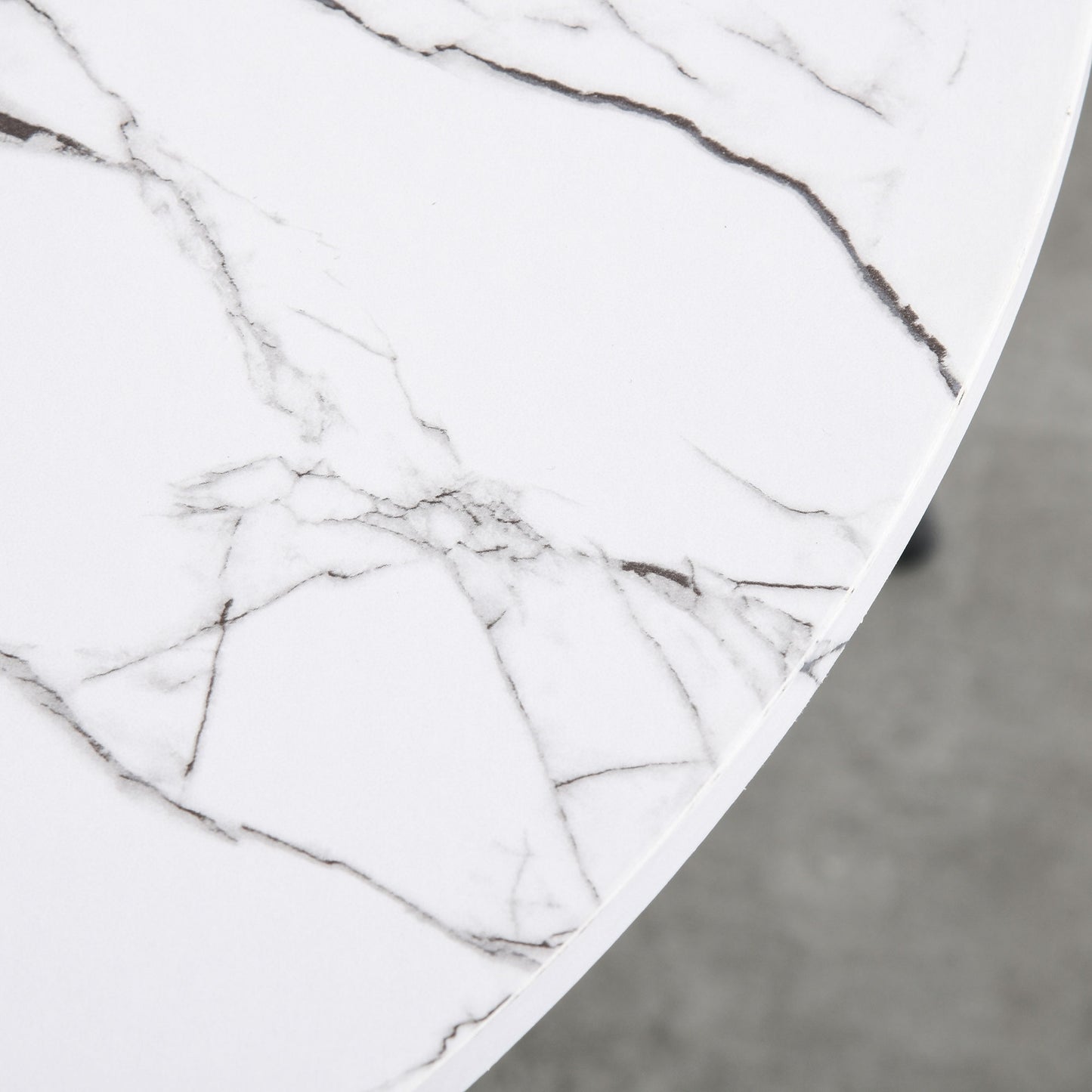Tilara  Metal And Wooden White Round Bistro Dining Table With Steel Base