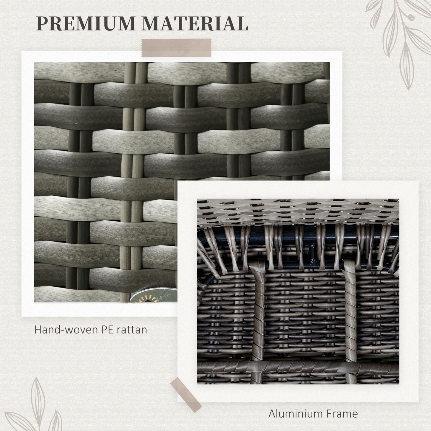 Viviel 6 Seater Grey Rattan Garden Dining Set With Cushioned Seating