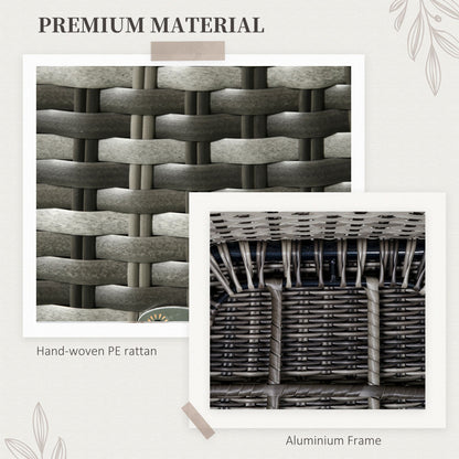 Viviel 6 Seater Grey Rattan Garden Dining Set With Cushioned Seating