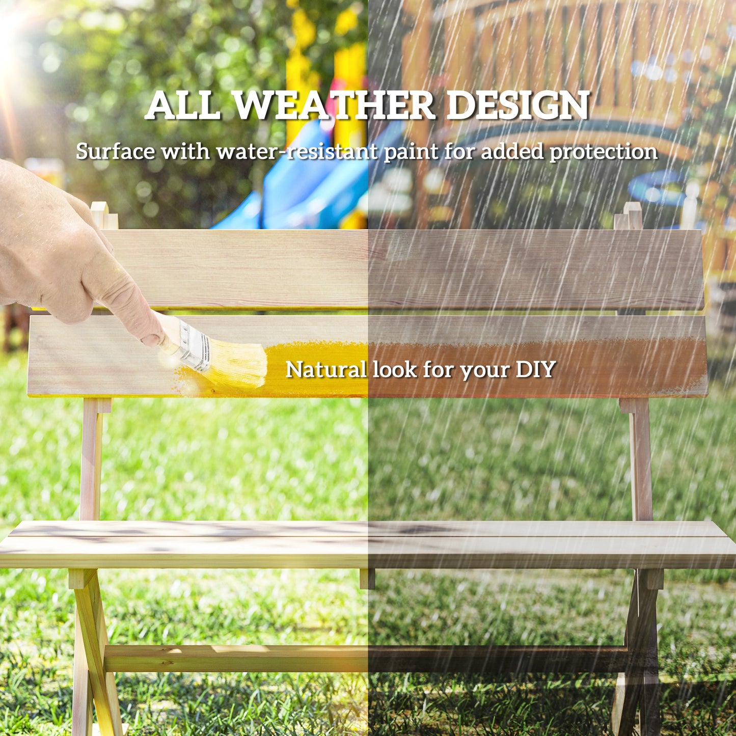 Soyo Fir Wood Natural 2 Seater Garden Bench With Slatted Seat And Angled Back