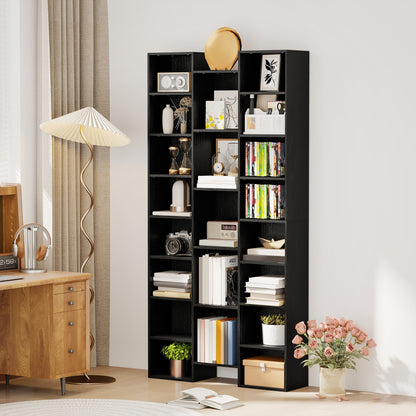 Faelsu Nota Wooden Black Twenty One Compartment Storage Bookcase