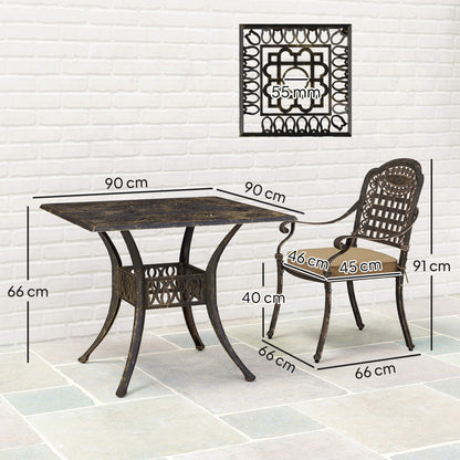 Monake 4 Seater Bronze Cast Aluminium Outdoor Garden Dining Set