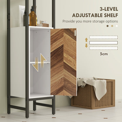 Yove Tall Narrow Bathroom Storage Cabinet With Adjustable Shelves For Multi Room Use