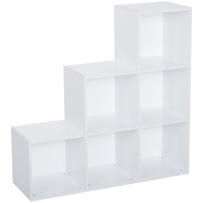 Yora Wood White 3 Tier 6 Cube Storage Bookcase