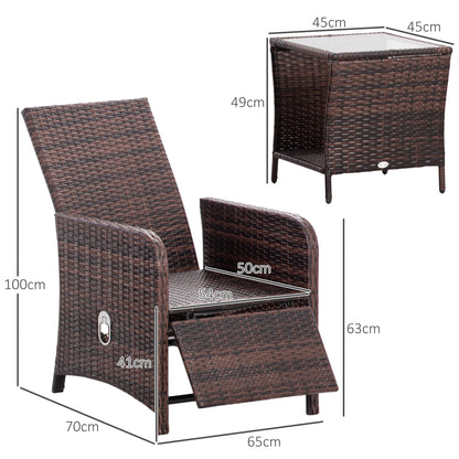 Nomo Cream and White Rattan 3 Piece Garden Outdoor Bistro Set With Cushions And Storage Function