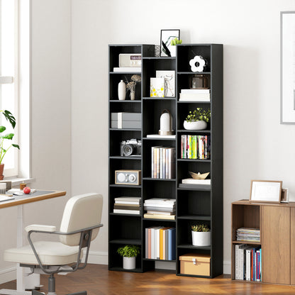 Faelsu Nota Wooden Black Twenty One Compartment Storage Bookcase
