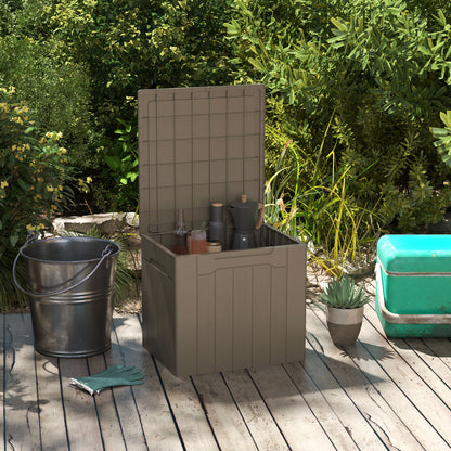 Nalure Dark Brown Charcoal Grey Plastic Charcoal Grey Outdoor Storage Chest Lid 107 Litre