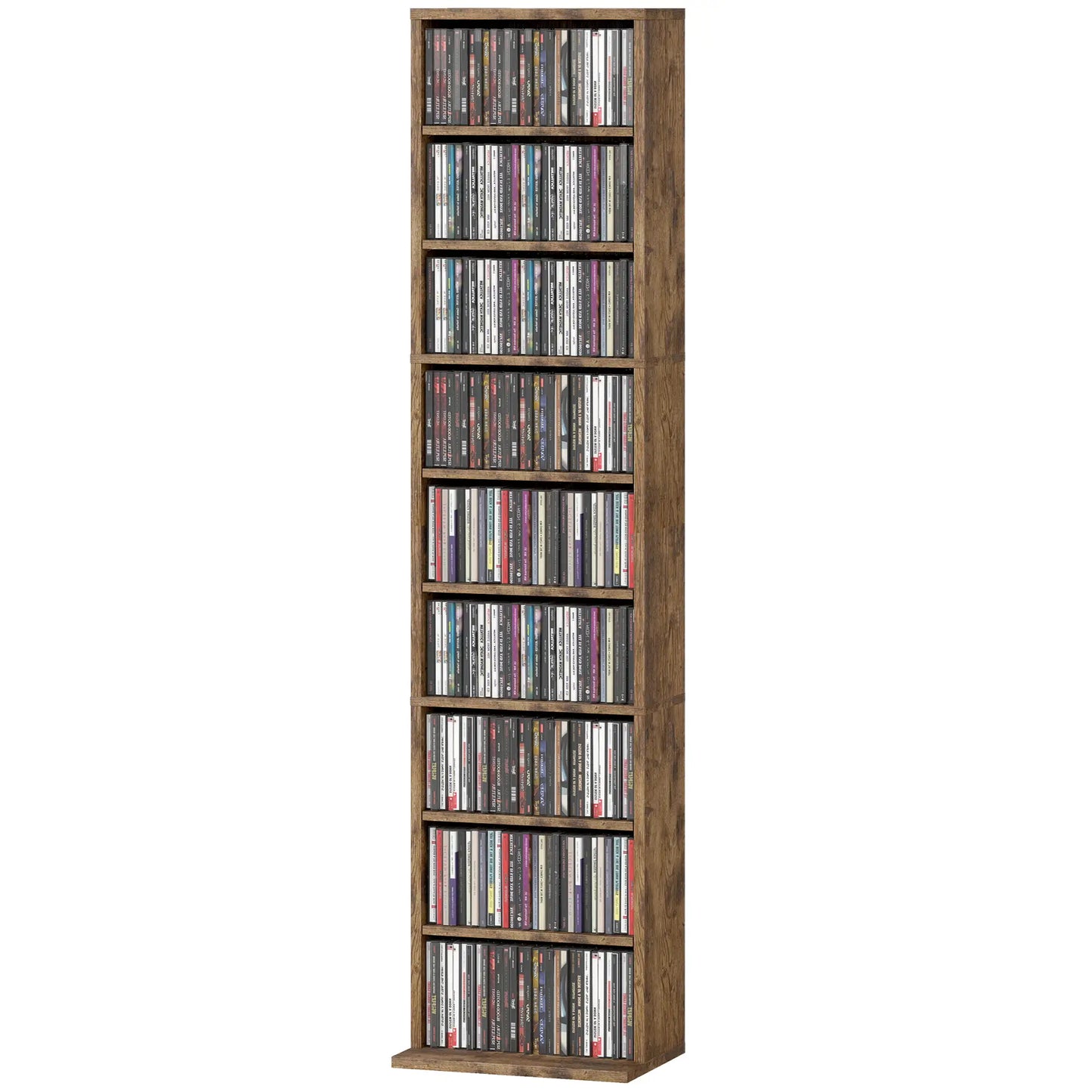 Alste 140cm Wooden Rustic Brown Narrow Bookcase Storage Unit