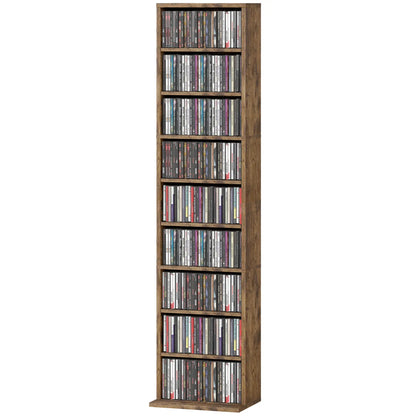 Alste 140cm Wooden Rustic Brown Narrow Bookcase Storage Unit