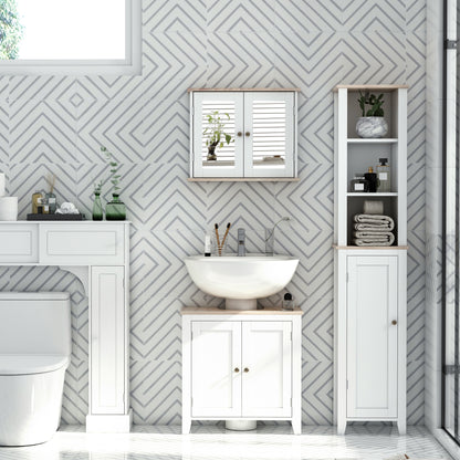 Luzi Freestanding Under Sink Bathroom Cupboard With Adjustable Shelves White