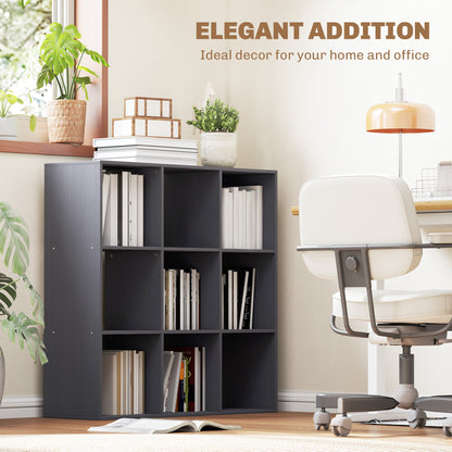 Royore Wooden Grey 9 Cube Storage Bookcase