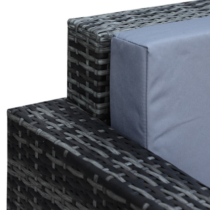 Neloro Rattan Grey 3 Seater Outdoor Sofa With Cushions