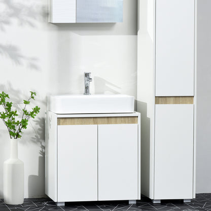 Elpalo White Freestanding Under Sink Vanity Cabinet With Double Doors