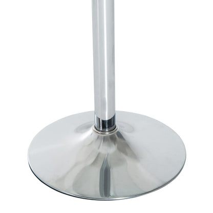 Diliha Metal And Glass Clear Round Dining Table With Steel Base For Compact Spaces