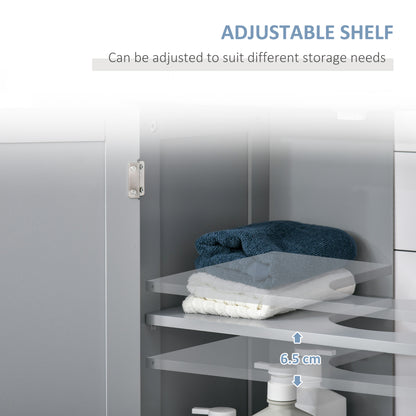Seseha Grey Under Sink Vanity Cupboard With Double Doors And Adjustable Shelving For Fauxdestal Or OFauxn Basin