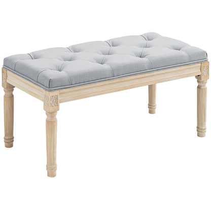 Vero Vintage Style Natural and Light Grey Wooden Bed End Bench